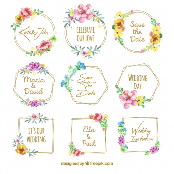 Lovely set of floral wedding badges