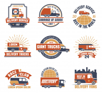 Delivery logo emblem set
