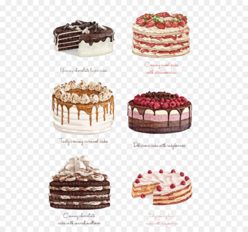 Chocolate cake Strawberry cake Torte Angel food cake - Watercolor cake 