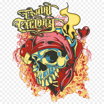 T-shirt Skull Heat transfer - Skull Graffiti 