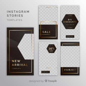 Instagram stories templates with empty frame