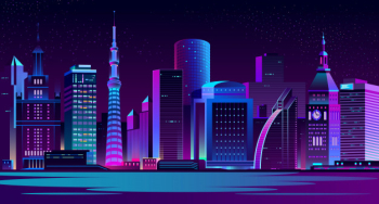 Modern city night landscape