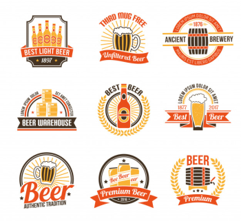 Beer logo set
