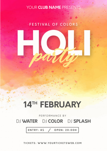 Modern holi festival of colors with splash background