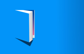  Open Book on Blue Background - Knowledge and Reading Concept - With Copyspace 