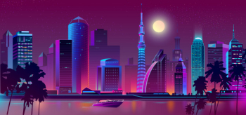 Night purple city
