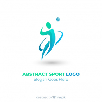 Modern sports logo template with flat design Free Vector