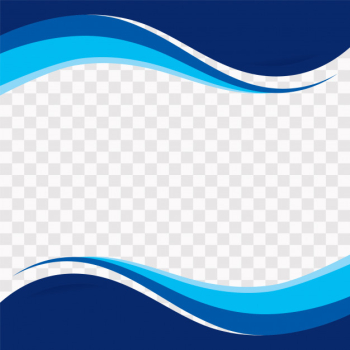 Blue wavy shapes on transparent background