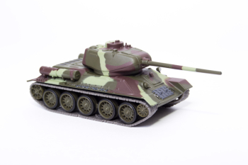 Toy Army Tank with Camouflage Paint Scheme Isolated on White