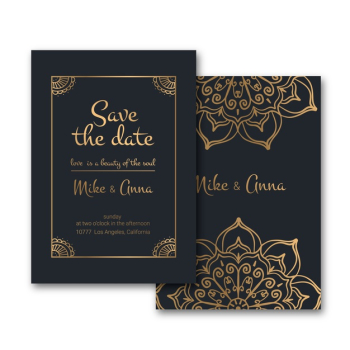 Luxury wedding invitation template style Free Vector