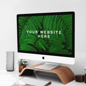 iMac on Stand PSD Mockup your website here 