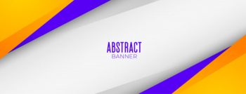 Modern abstract yellow and purple geometric background banner design Free Vector