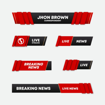 Breaking news banners style Free Vector