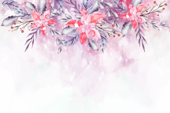 Blooming watercolor flowers for wallpaper concept Free Vector