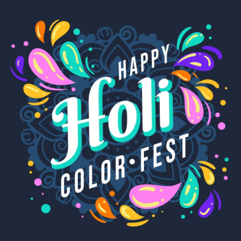 Happy holi flat design color festival Free Vector