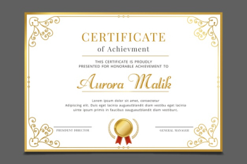 Elegant certificate achievement template Free Vector