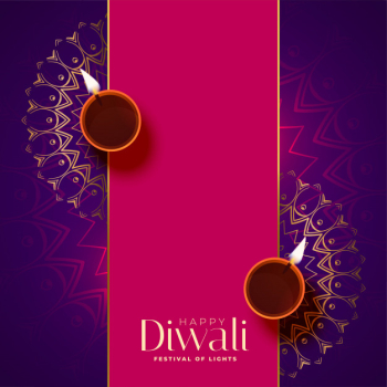 Attractive happy diwali festival illustration with text space Free Vector