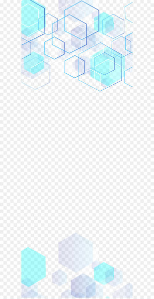 Multilayer technology background blue hexagons 
