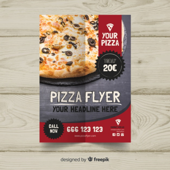 Photographic pizza flyer template