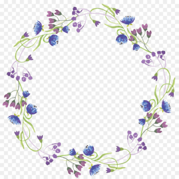 Flower Clip art - Round blue border flower ring 