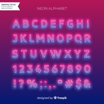 Neon alphabet