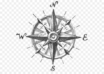 North Compass rose - ink in water 