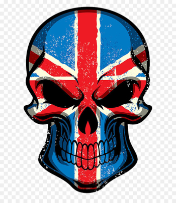 Flag of the United Kingdom T-shirt Sticker - British Printing Skull 