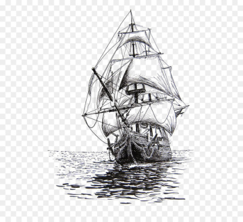 Drawing Sailing ship Pencil Sketch - sailboat 