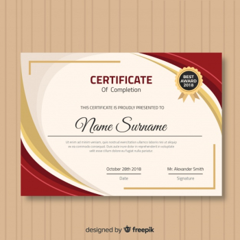 Modern certificate template with flat design