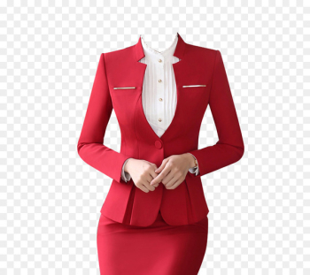 Suit Formal wear Skirt Clothing Dress - Red low collar professional women suit skirt suit 