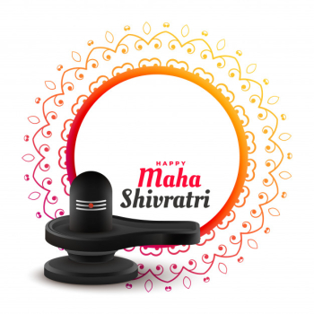 Happy maha shivratri background with shivling illustration