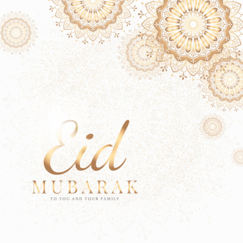 Eid mubarak card with mandala pattern background