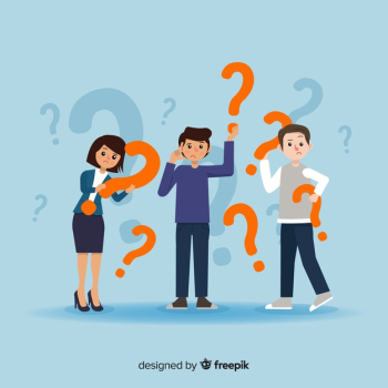 People holding question marks background Free Vector