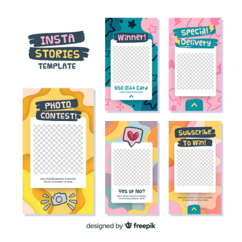Instagram stories template with empty frame