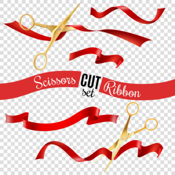Scissors and ribbon transparent set