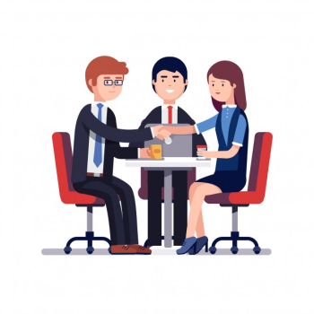 Successful business meeting or job interview Free Vector