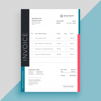 Clean modern invoice business template