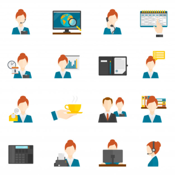 Personal assistant flat icons