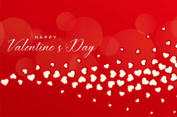 Beautiful red valentines day background with floating hearts