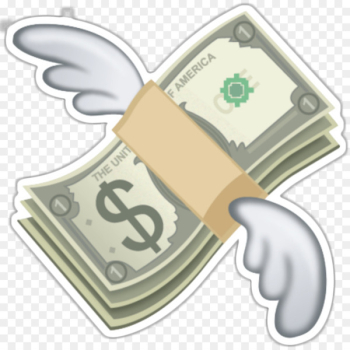 Emoji Flying cash Money bag Sticker - banknote 