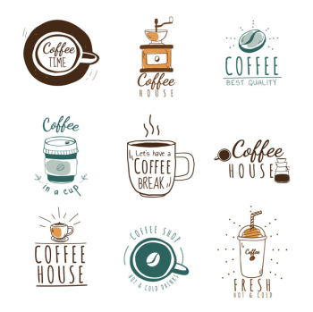 Set of coffee shop logos vector