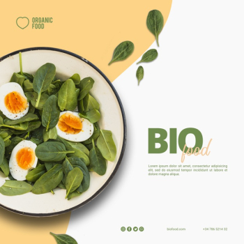Bio food square banner template Free Psd
