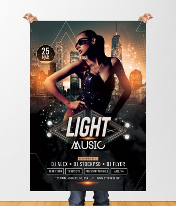 Light Music â Download Free PSD Flyer Template