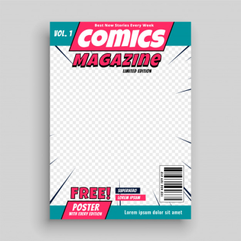 Comic magazine cover page template