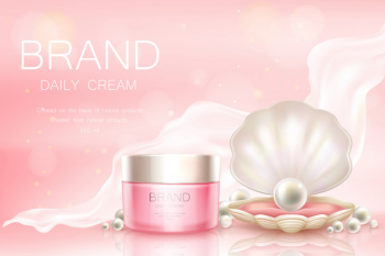 Vector daily cream in jar, cosmetic background Free Vector