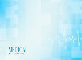 Medical healthcare blue background with cardiograph