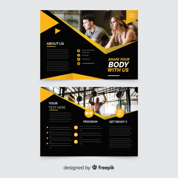 Gym trifold brochure template