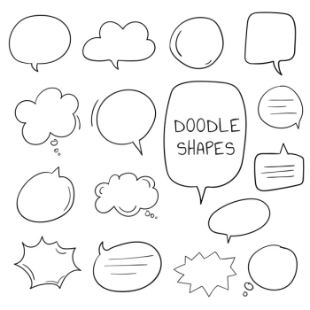Hand drawn speech bubble collection