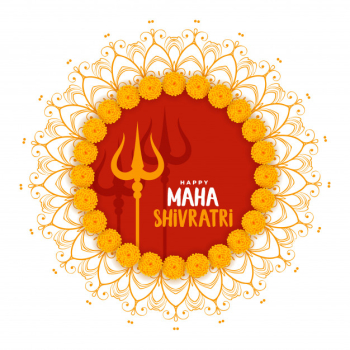 Maha shivratri festival greeting with trishul symbol