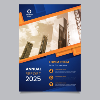 Business template with skyscrapers Free Vector